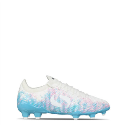 Sondico Blaze Junior Firm Ground Football Boots – White/Pink/Blue