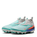 Nike Phantom 6 Junior Firm Ground Football Boots – Green/Orange – view 4