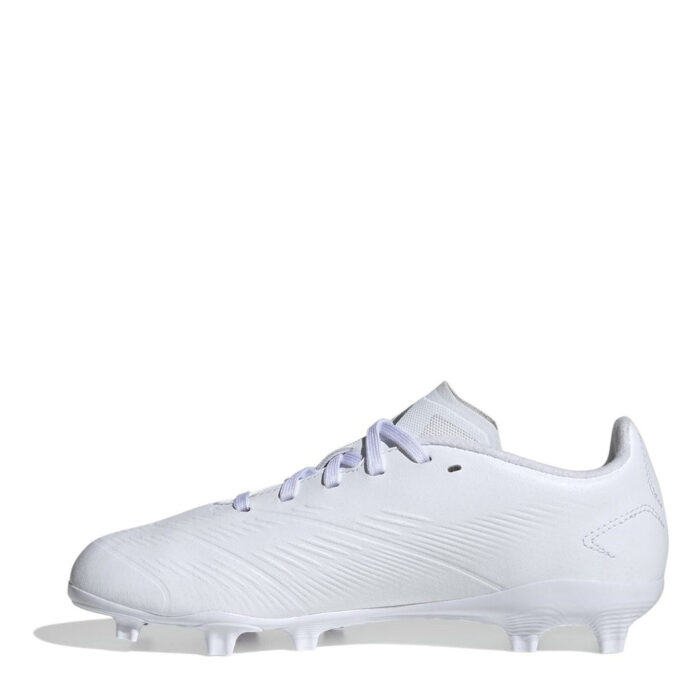 adidas Predator 24 Junior Firm Ground Football Boots – White/Silver – view 2