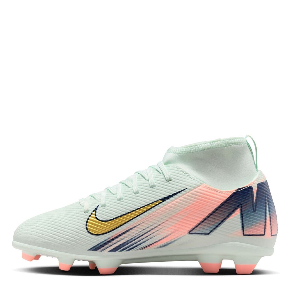 Nike Mercurial Superfly 10 Junior Firm Ground Football Boots – Green/White – view 2