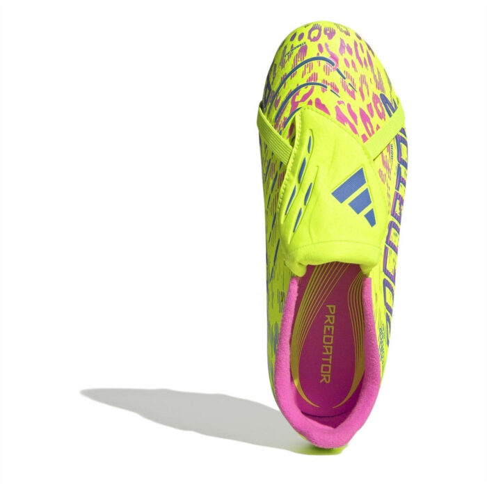 adidas Predator Junior Firm Ground Football Boots – Yellow/Pink – view 5