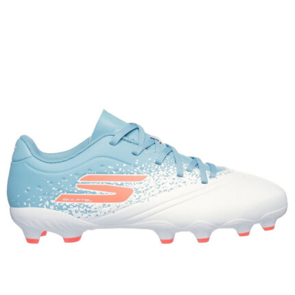 Skechers Razor Junior Firm Ground Football Boots – White/Blue
