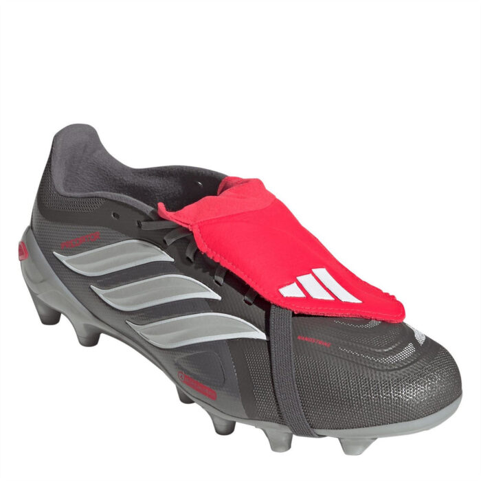 adidas Predator Fold Over Tongue Turf Football Boots – Grey/Red – view 3