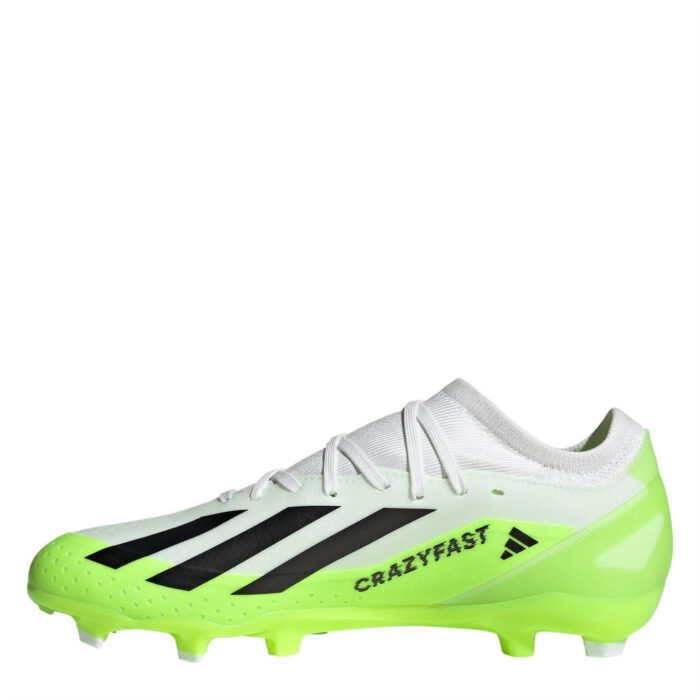 adidas X Crazyfast Firm Ground Football Boots – Wht/Blk/Lemon – view 2