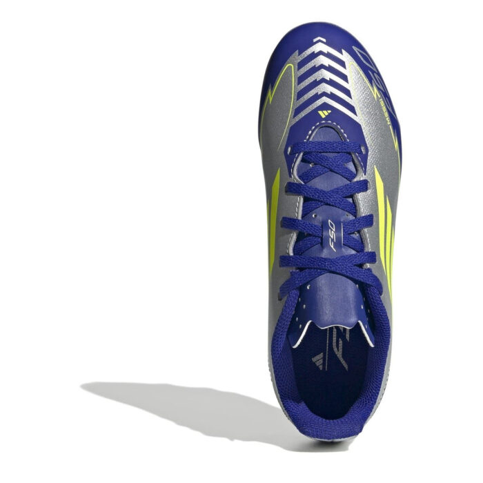 adidas F50 Junior Firm Ground Football Boots – Silver/Blue – view 5