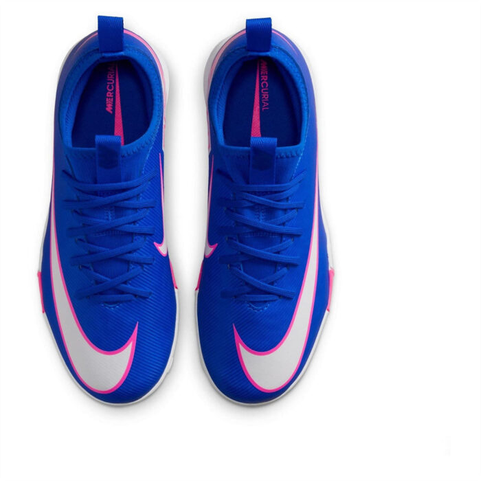 Nike Zoom Mercurial Vapor 16 Junior Turf Football Boots – Blue/Wht/Pink - Image 6