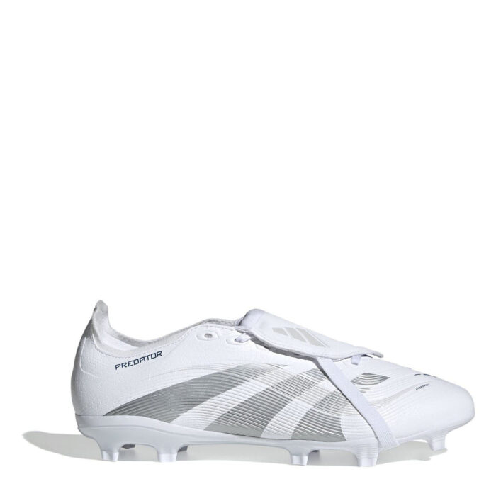 adidas Predator Firm Ground Football Boots – White/Silver – view 5