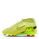 Nike Mercurial Superfly 10 Junior Firm Ground Football Boots – Volt/Crimson – view 2