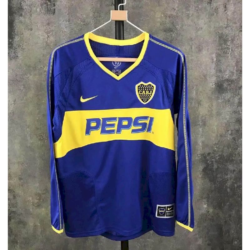Retro Boca Juniors 2003/04 Home Long Sleeve Jersey - Image 1
