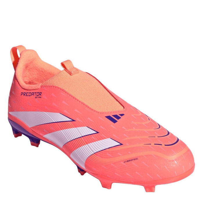 adidas Predator 3 Junior Firm Ground Football Boots – Orange/White - Image 3