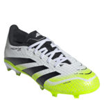 adidas Predator Junior Firm Ground Football Boots – White/Blk/Lemon – view 3