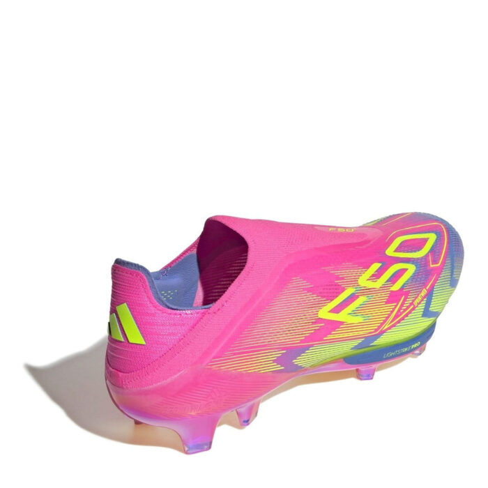 adidas Mens F50+ Firm Ground Football Boots – Pink/Yellow - Image 4