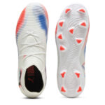 Puma Future 8 Junior Firm Ground Football Boots – White/Black/Red – view 3