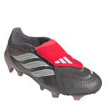 adidas Predator Firm Ground Football Boots – Grey/Red - Image 3