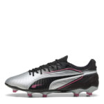 Puma King Firm Ground Football Boots – Silver/Black – view 2