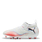 Puma Future 8 Junior Firm Ground Football Boots – White/Black/Red – view 8