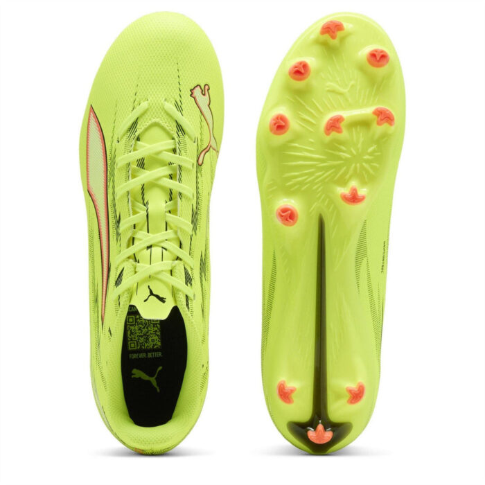Puma Ultra 5 Firm Ground Football Boots – Yellow/Black – view 3