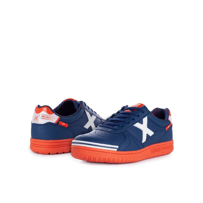 Munich Profit Junior Indoor Football Boots – Navy/Orange – view 5