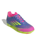 adidas F50 Junior Firm Ground Football Boots – Blue/Lemon – view 3