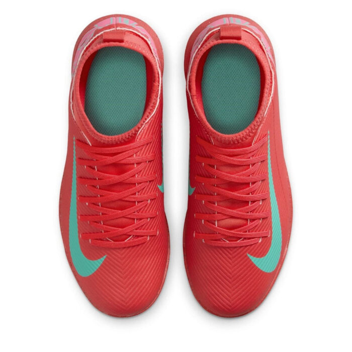 Nike Mercurial Superfly 10 Junior Turf Football Boots – Red/Green – view 6