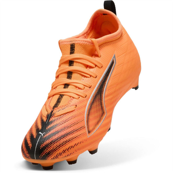 Puma Junior Firm Ground Football Boots – HtFr-Blk-GlwRd - Image 6