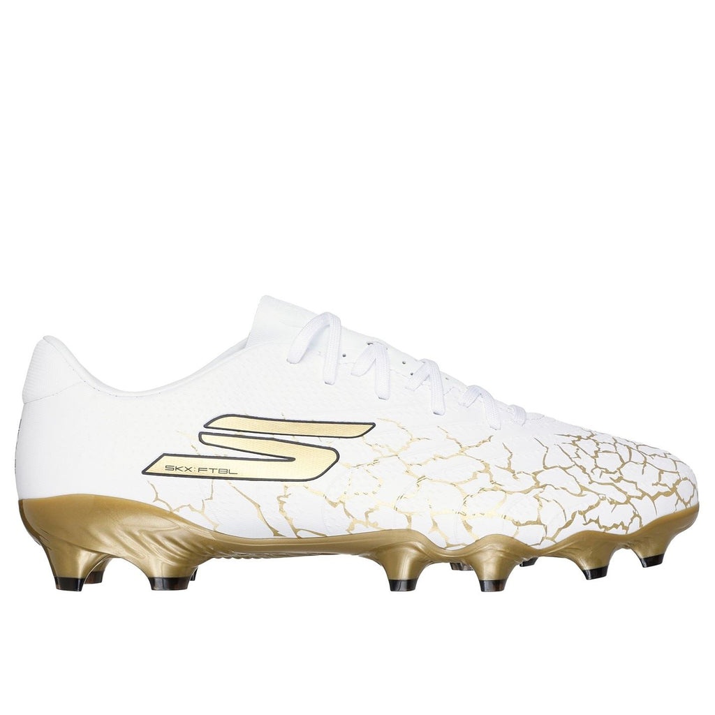 Skechers Skx_01 Gold Firm Ground Football Boots – White/Gold