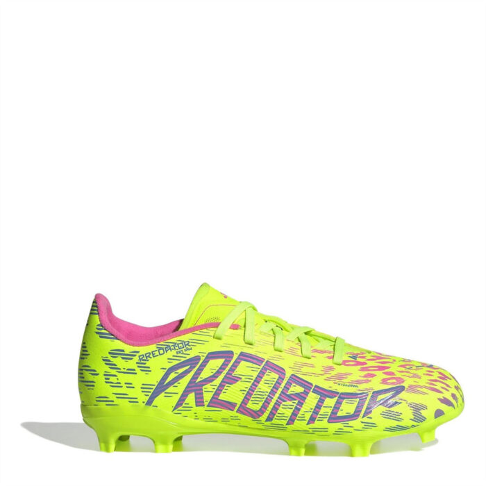 adidas Predator Junior Firm Ground Football Boots – Yellow/Pink - Image 7