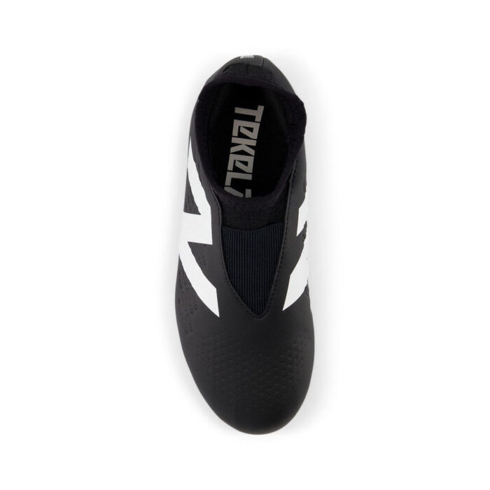 New Balance Tekela V4+ Magique Junior Firm Ground Football Boots – Black/White – view 3