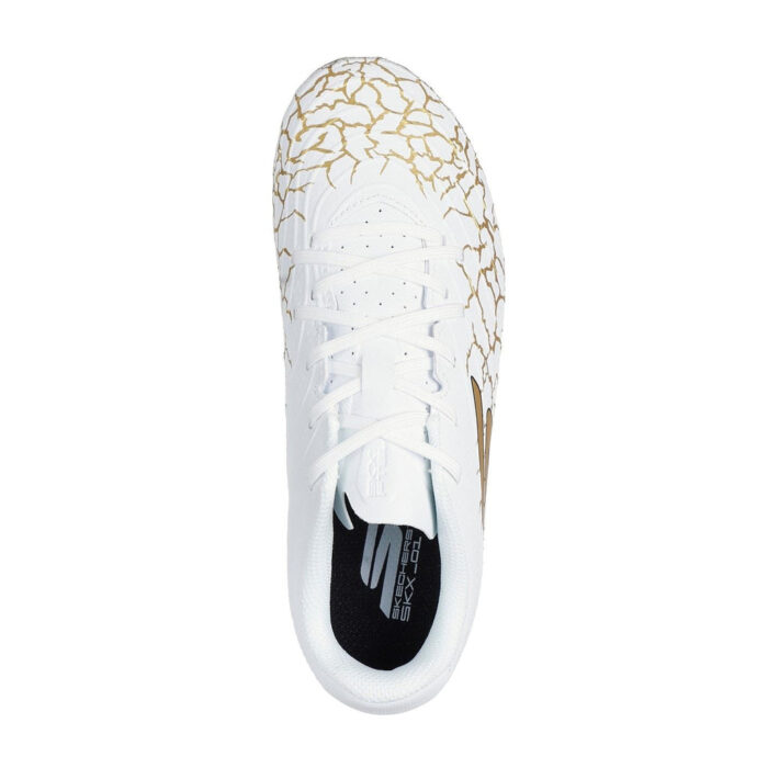 Skechers Skx_ 1 Junior Firm Ground Football Boots – White/Gold – view 5