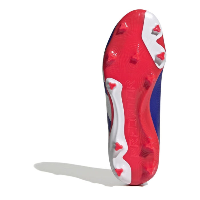 adidas Predator Junior Firm Ground Football Boots – Blue/Wht/Red – view 6