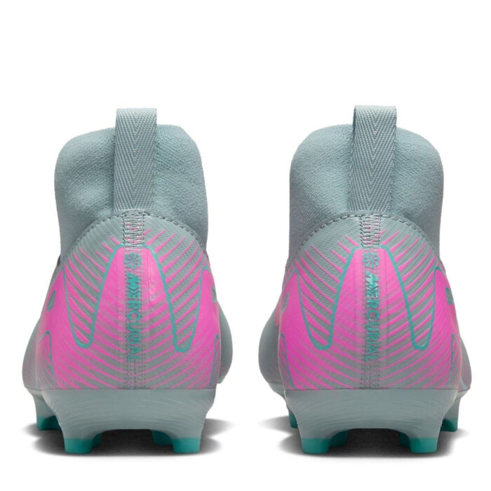 Nike Zoom Mercurial Superfly 10 Junior Firm Ground Football Boots – Grey/Pink – view 5