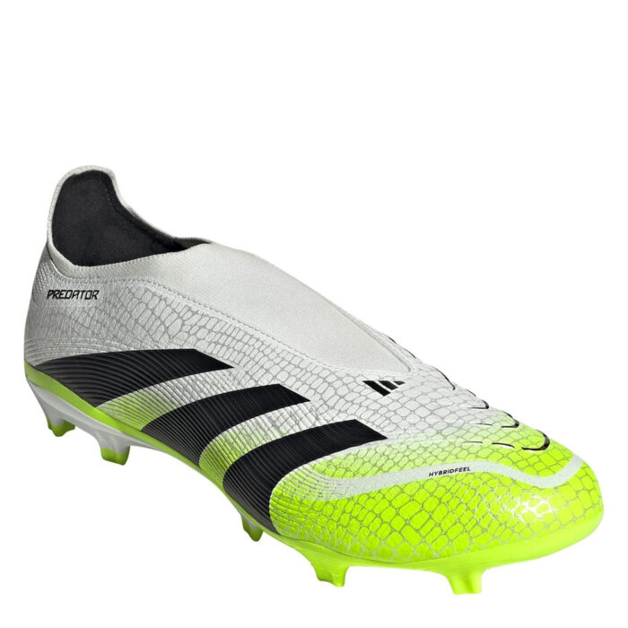 adidas Predator Firm Ground Football Boots – White/Blk/Lemon – view 3
