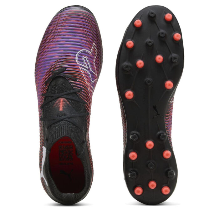 Puma Mens Future 8 Multi-Ground Football Boots – Black/White/Red – view 3