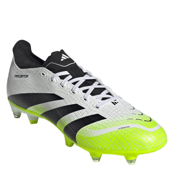 adidas Predator Soft Ground Football Boots – White/Blk/Lemon – view 3