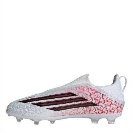 adidas F50 Junior Firm Ground Football Boots – White/Blk/Red – view 2
