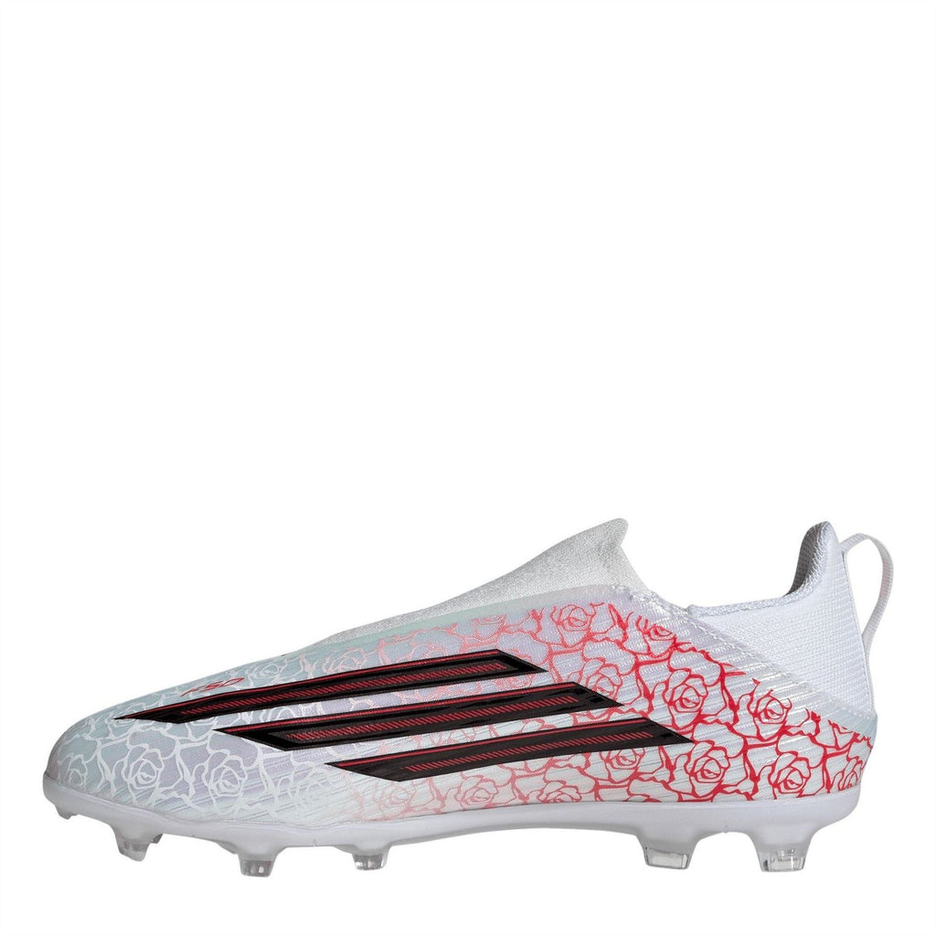 adidas F50 Junior Firm Ground Football Boots – White/Blk/Red – view 2
