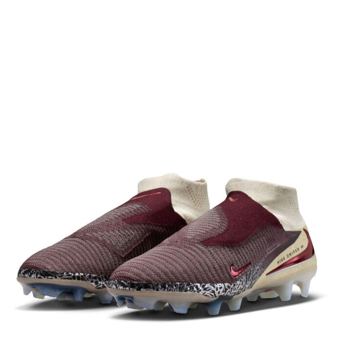 Nike Phantom 6 Low Firm Ground Football Boots – Burgundy-Print – view 4