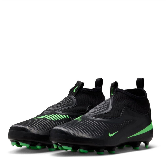 Nike Phantom 6 Junior Firm Ground Football Boots – Black/Green – view 4