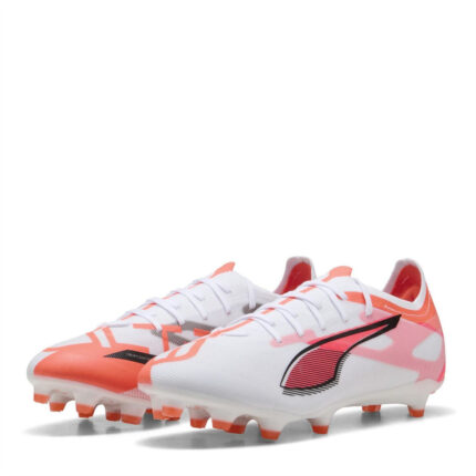 Puma Ultra 5 Firm Ground Football Boots – White/Red