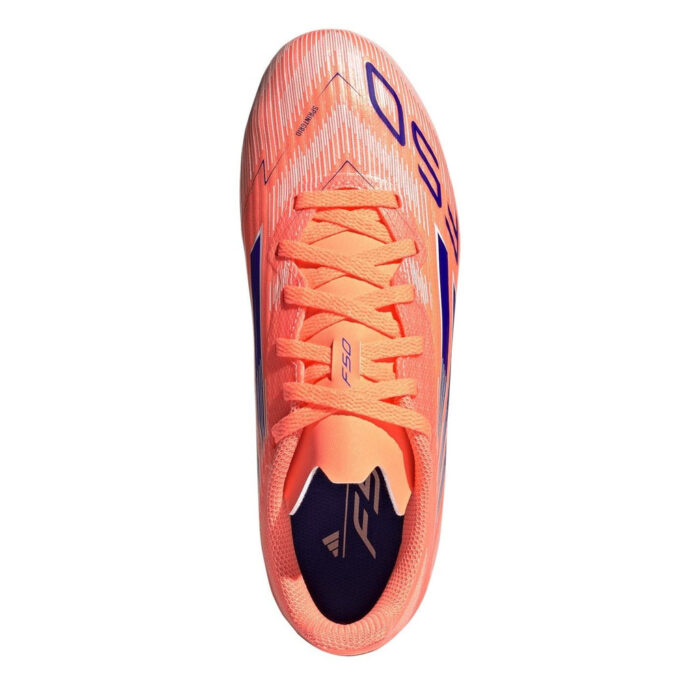 adidas F50 Junior Firm Ground Football Boots – Orange/Blue – view 5