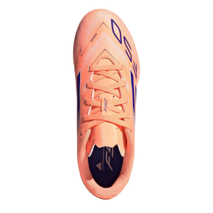 adidas F50 Messi Junior Turf Football Boots – Orange/Blue - Image 5