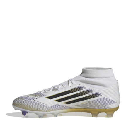 adidas Mens F50 Firm Ground Football Boots – White/Blk/Gold – view 2