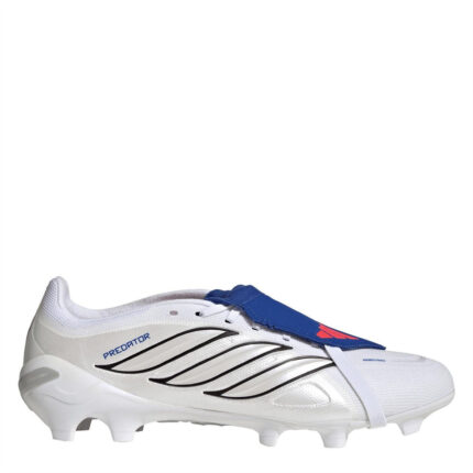 adidas Mens Predator Fold Over Tongue Firm Ground Football Boots – White/Blue