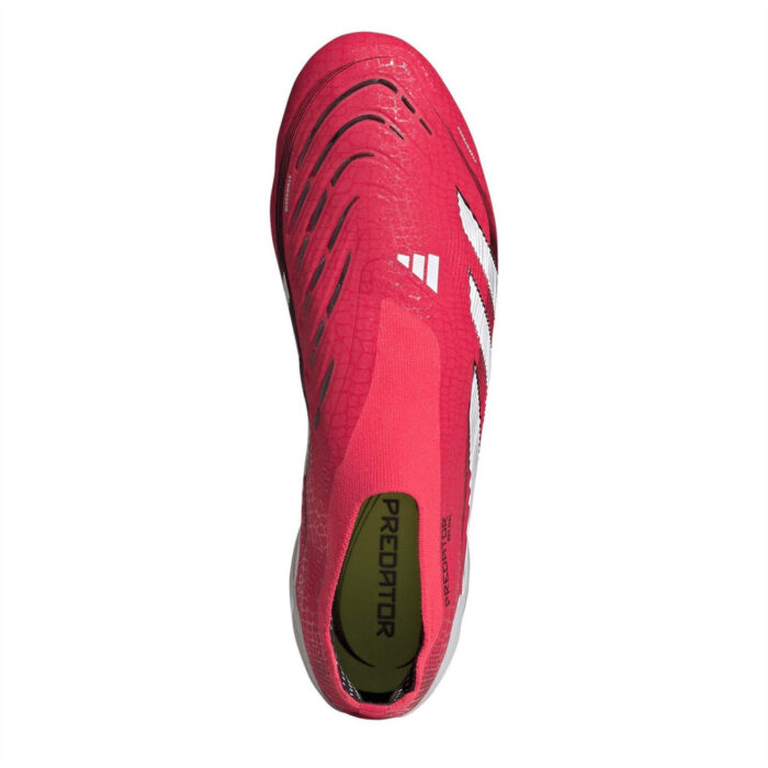 adidas Predator Junior Firm Ground Football Boots – Red/Wht/Blk - Image 6