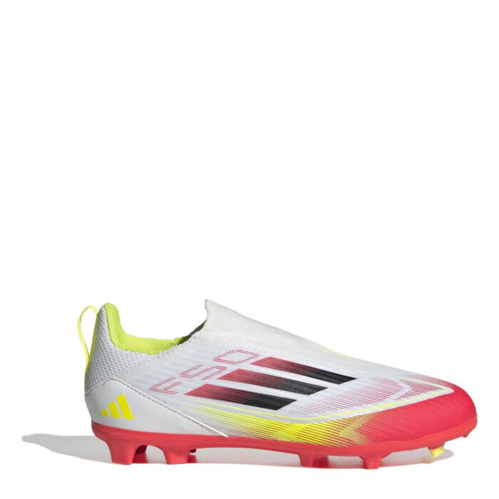 adidas F50 Junior Firm Ground Football Boots – White/Red - Image 7
