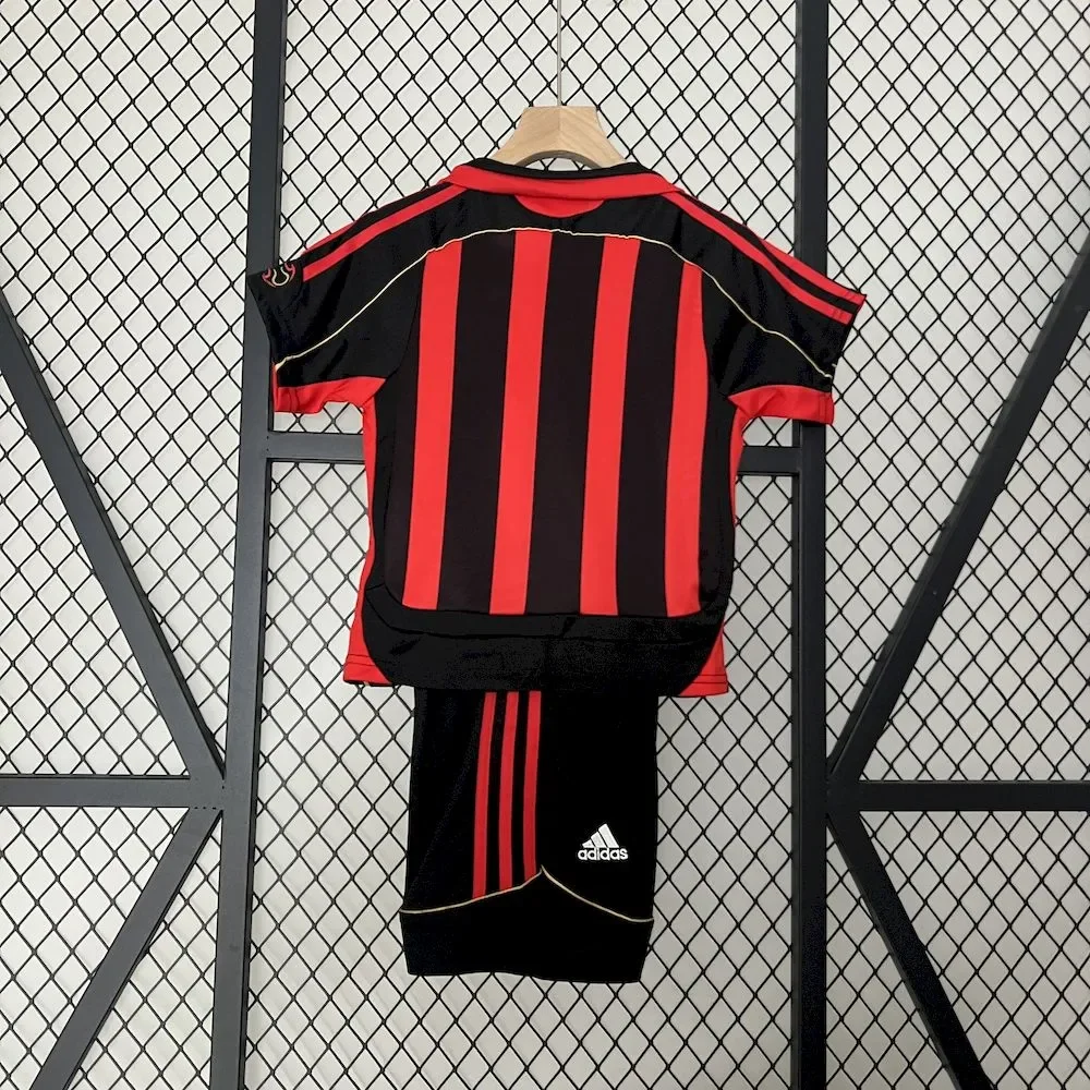 AC Milan 2006/07 Home Kids Retro Jersey And Shorts