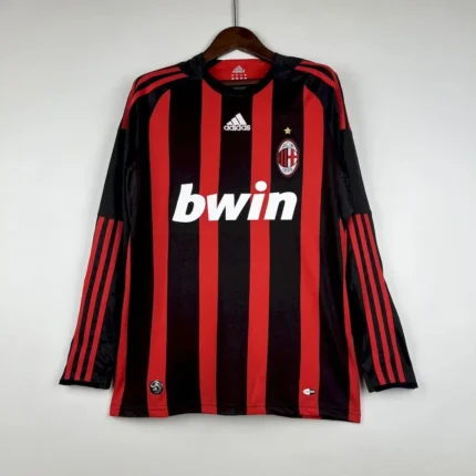 AC Milan 2008/09 Home Long Sleeves Retro Jersey