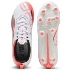 Puma Ultra Junior Firm Ground Football Boots – White/Red - Image 3