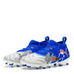 Puma Future 8 Junior Firm Ground Football Boots – White/Blue – view 7