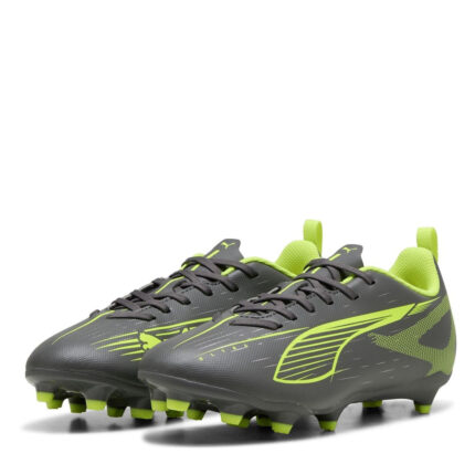 Puma Ultra Junior Firm Ground Football Boots – Silver/Yellow